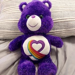 Care Bears 35th Anniversary Limited Edition Rainbow Heart Bear 12" Purple